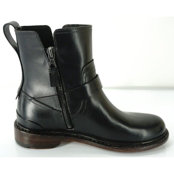 Rag & Bone Ashford Motorcycle Biker Ankle Boots  Low Heel Belted - Picture 7 of 10